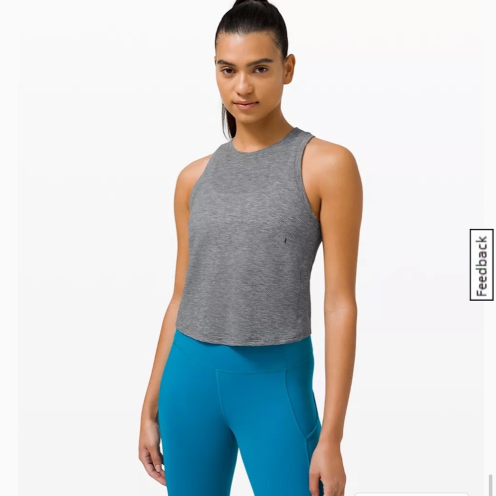 Lululemon grey crop racerback tank top